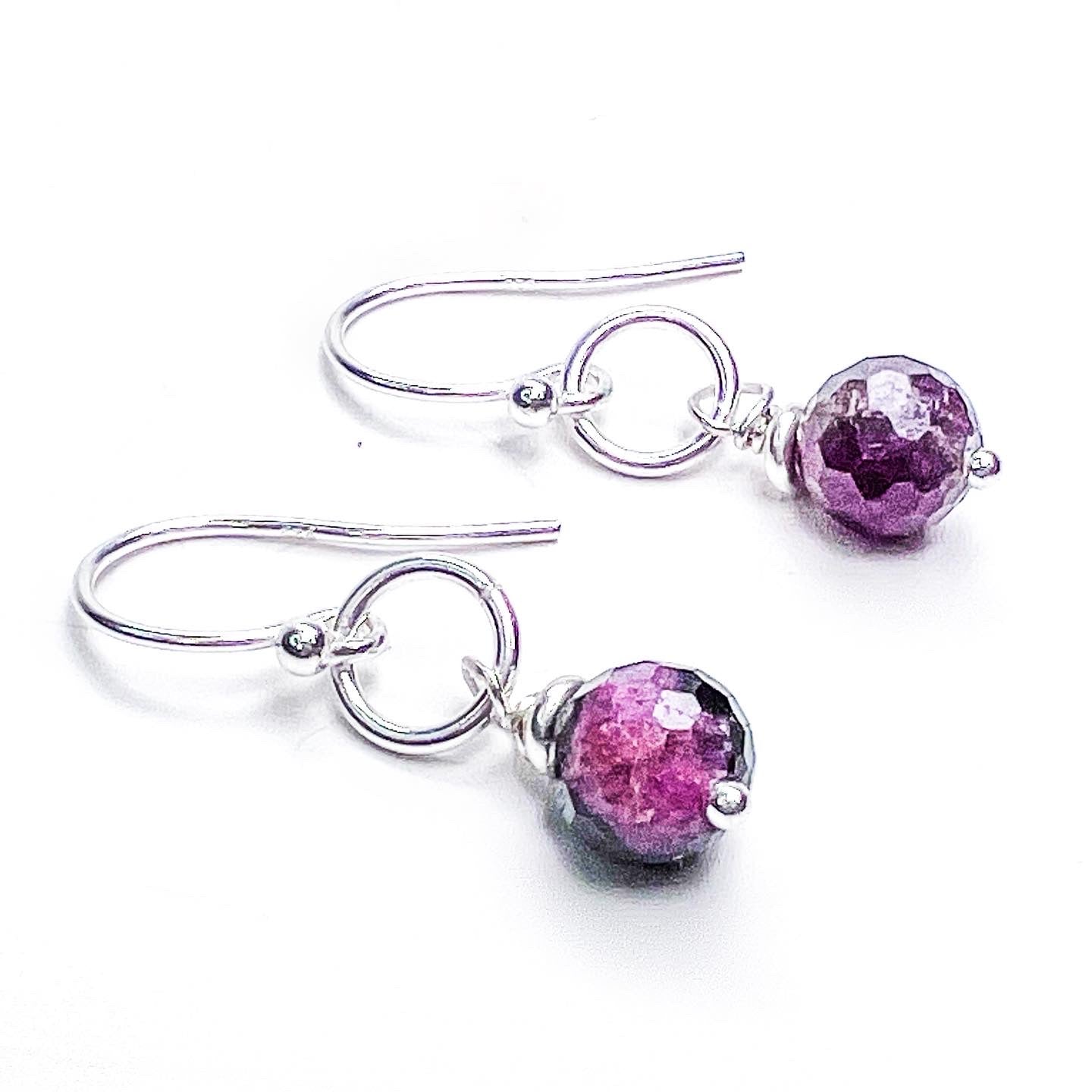 Faceted Tourmaline earrings in sterling silver