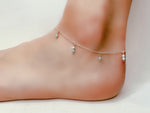 将图片加载到图库查看器，Larimar anklet in sterling silver - Kind Vibe Mala
