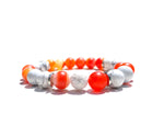 Charger l&#39;image dans la galerie, Orange banded Agate + Howlite + Lava stone diffuser bracelet - Kind Vibe Mala
