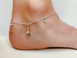 Load image into Gallery viewer, Larimar anklet in sterling silver - Kind Vibe Mala
