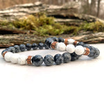 Load image into Gallery viewer, The Viking Bracelet with White Lava Stone - Kind Vibe Mala
