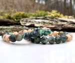 Load image into Gallery viewer, African Turquoise + Sunstone - Kind Vibe Mala
